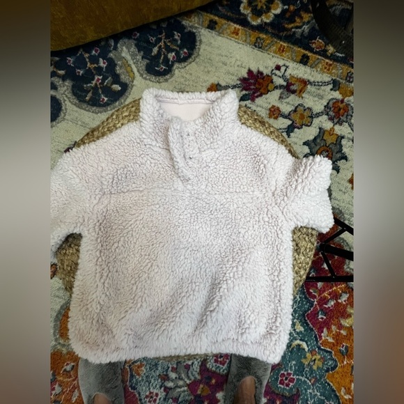OshKosh pale pink fleece pullover SZ 3T. Snap high neck. Elastic waist - Picture 5 of 10